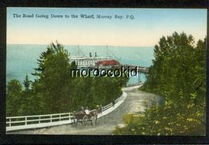 PQ QUEBEC CANADA MURRAY BAY ROAD GOING DOWN TO WHARF STEAMSHIP AT DOCK PAVILION