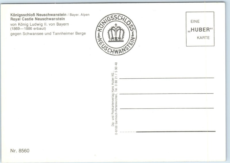 c1970s Germany Neuschwanstein Castle Royal Mountains Autumn Bavaria 4x6 PC M20