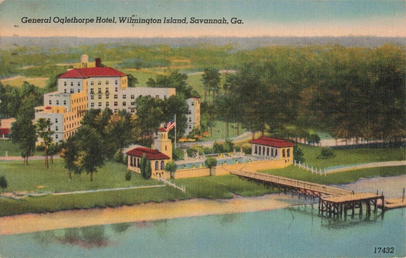 1948 General Oqlethorpe Hotel Wilmington Island Ga. Postcard 2R4-567