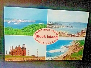 Postcard Greetings From Block Island, Rhode Island  Four Views