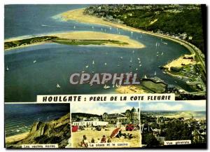 Modern Postcard Houlgate The black cows beach and casino General view