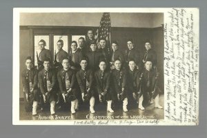 Aurora ILLINOIS RP c1910 AURORA ZOUAVES Drill Team BUFFALO BILL Show Circus Act