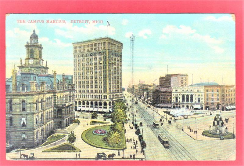 THE CAMPUS MARTIUS, DETROIT, MICH. 1908 DIVIDED BACK 1906 3.5 X 5.5 SEE SCAN