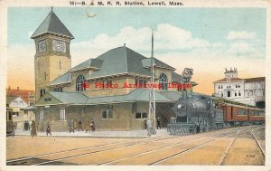 MA, Lowell, Massachusetts, B & M Railroad Station, Lowell News Pub No 4786