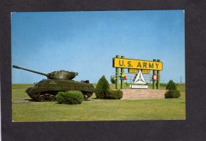 TX US Army Tank Fort Ft Hood Texas Main Entrance Military Postcard
