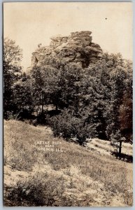 Oregon Illinois c1910 RPPC Real Photo Postcard Castle Rock