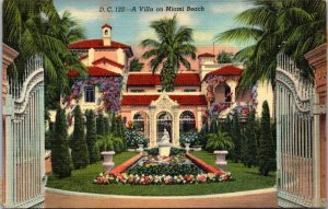 Florida Miami Beach A Beautiful Villa Curteich