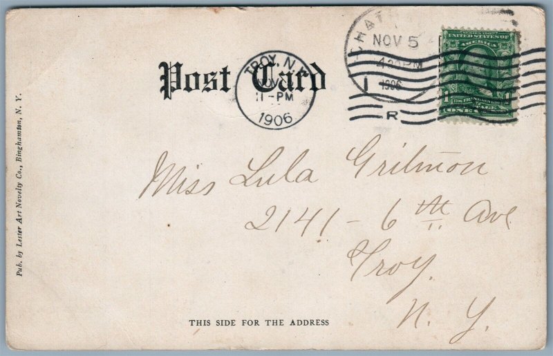 BINGHAMPTON NY SUSQUEHANNA RIVER 1906 UNDIVIDED ANTIQUE POSTCARD