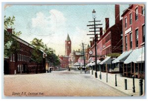 1912 Central Avenue Shops Scene Dover New Hampshire NH Posted Vintage Postcard