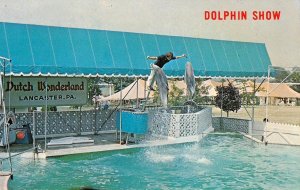 DUTCH WONDERLAND Amusement Park Dolphin Show Lancaster, PA '60s Vintage Postcard