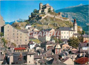 Modern Postcard Sion Valais Chateau de Valere and Old Town