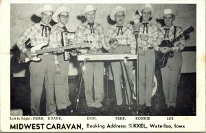 Midwest Caravan music group KXEL Waterloo Iowa Postcard Dean Duane Don Perk Lee