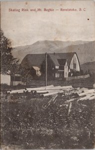 Revelstoke BC Skating Rink and Mt Begbie c1908 Scarce Postcard E82 *as is