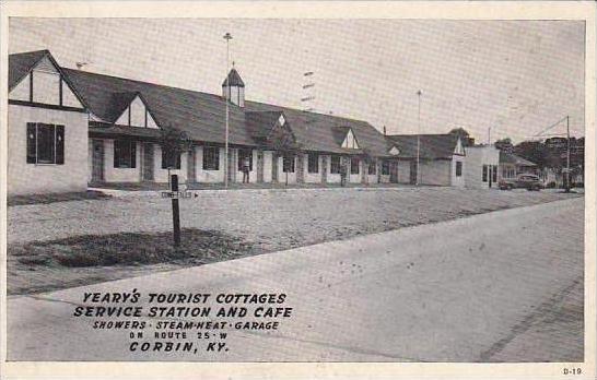 Kentucky Corbin Yearys Tourist Cottages Service Station And Cafe 1941