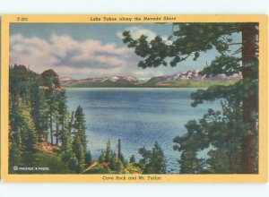 Linen LAKE SCENE Lake Tahoe Nevada NV AE4471