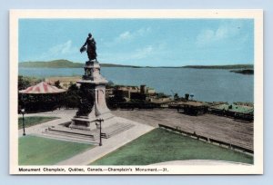 Monument Samuel-De Champlain Quebec City UNP WB Postcard B14