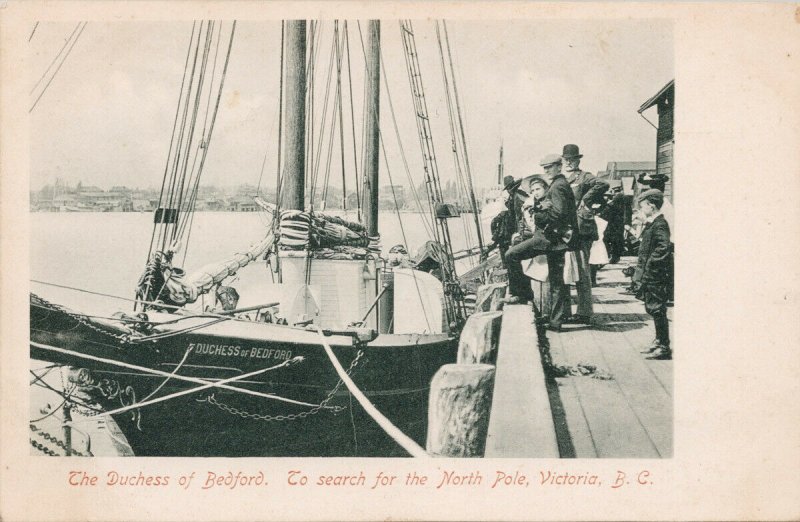 Victoria BC The Duchess of Bedford Boat Ship North Pole Expedition Postcard H17