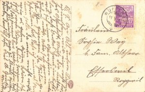 L229 Easter Greetings 1936 dwarf playing flute chicks flowers fantasy postcard