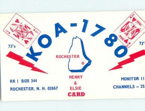 Pre-1980 RADIO CARD - CB HAM OR QSL Rochester New Hampshire NH AH0967