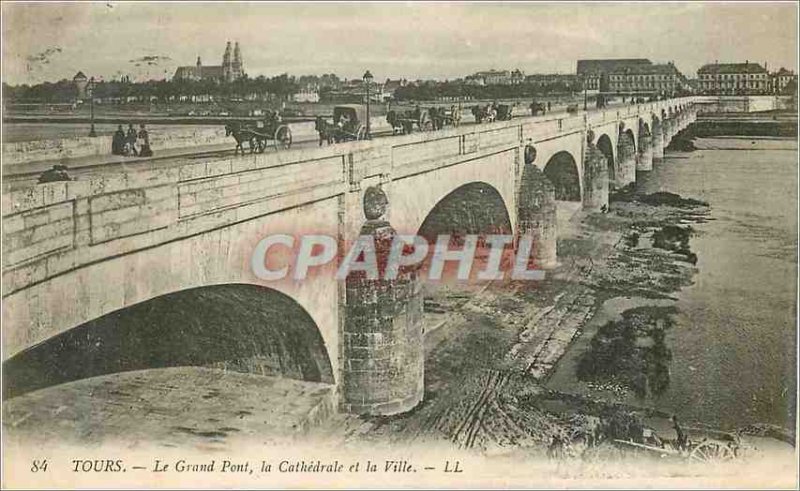 Postcard Old Tours The Great Bridge The Cathedral and the City Caleches Horses