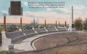 Iowa Council Bluffs Abraham Lincoln Memorial Lincoln Park Entrance To Rohrer ...