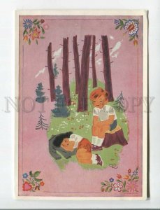 473528 Czechoslovakia Stredocesky children in the forest old postcard