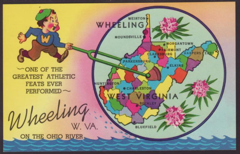 West Virginia Map Postcard