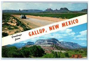 c1960's Greetings From Gallup New Mexico NM Unposted Towering Monuments Postcard