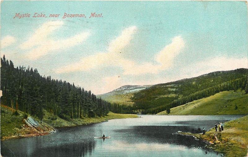 c1910 Postcard; Mystic Lake near Bozeman MT Stillwater County Posted