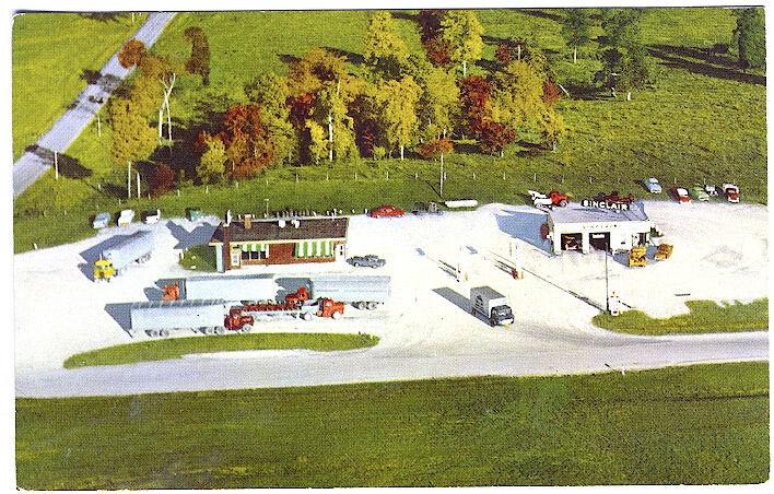 Allenton WI Dinner Bell Restaurant Sinclair Gas Station Trucks Postcard