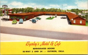 Postcard Byerley's Motel & Cafe in Guymon, Oklahoma