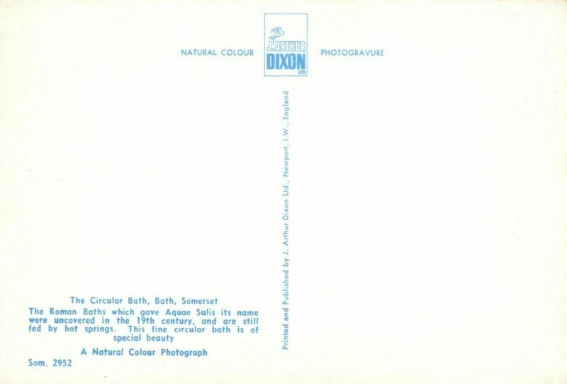 Somerset Postcard - The Circular Bath, Bath   RR8485