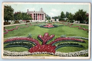 1912 Kansas City Missouri Vintage Postcard Sunken Garden Paseo Exterior Building
