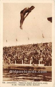 Zwemmen Ribschlager, Duitschland 1928 Olympics In De Tweede Serie Duiken Real...
