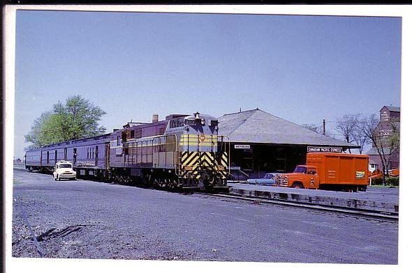 Railway Train at Station, Wayburn, Saskatchewan,