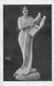 Grecian Woman Playing Harp Dina Vintage Postcard JF685576