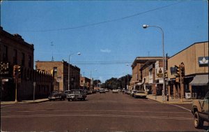 Dickinson North Dakota ND Classic Cars Traffic Lights Vintage Postcard