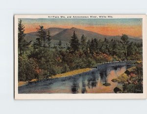 Postcard Twin Mountains & Ammonoosuc River White Mountains New Hampshire USA