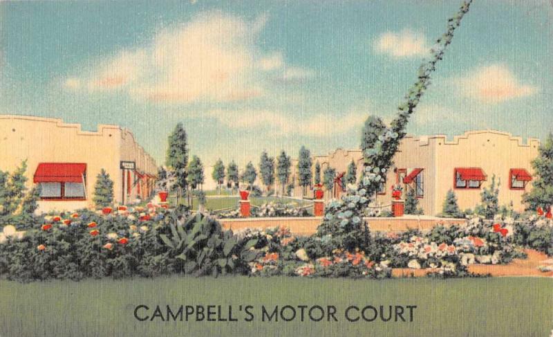 North Platte Nebraska Campbells Motor Court Street View Antique Postcard K100948