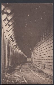 Railway Transport Postcard - Trains - Interior of Snowshed Tunnel   T6