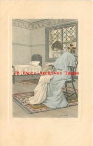 C.E. Perry, Unknown No A-30, Mother with Daughter Praying, Hand Colored