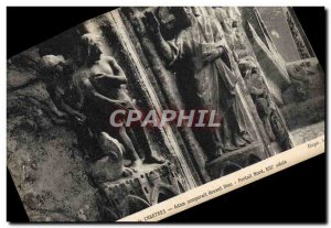 Old Postcard Cathedral Chartres Adam appears before Jesus North Portal