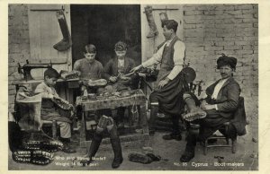 cyprus, Boot Makers at Work, Child Labour (1930s) Postcard