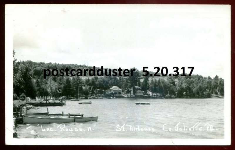 h2863 - ST. ALPHONSE Quebec 1940s Lac Rouge Cottages. Real Photo Postcard