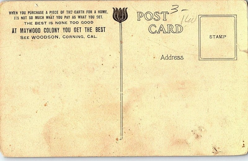C.1910 Hotel Maywood, Corning, California Postcard P122