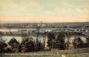 River and City View from Fort Washington Harrisburg Pennsylvania, USA  