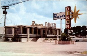 Sarasota FL Russo's Diner GREAT SIGNS Postcard