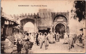 Tunisia Kairouan La Porte de Tunis Vintage Postcard C182
