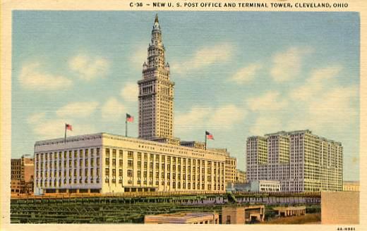 OH - Cleveland. New U S Post Office and Terminal Tower