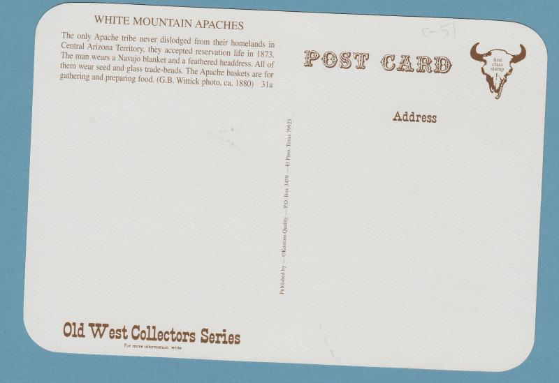 White Mountain Apache Postcard Native American Indian Sepia Tone